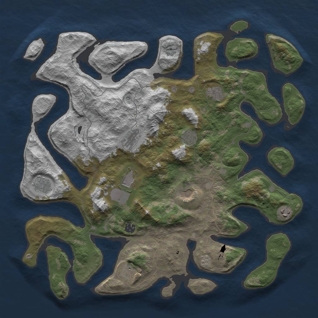 Rust Map: Barren, Size: 4500, Seed: 2088312485, 13 Monuments