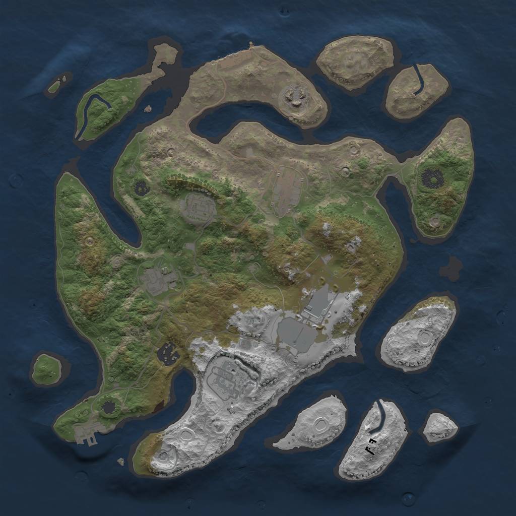 Rust Map: Procedural Map, Size: 3500, Seed: 179189646, 15 Monuments