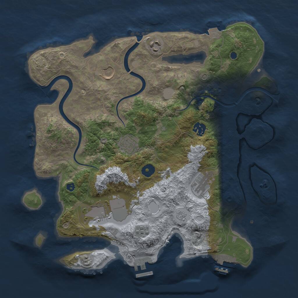 Rust Map: Procedural Map, Size: 3500, Seed: 1114, 13 Monuments