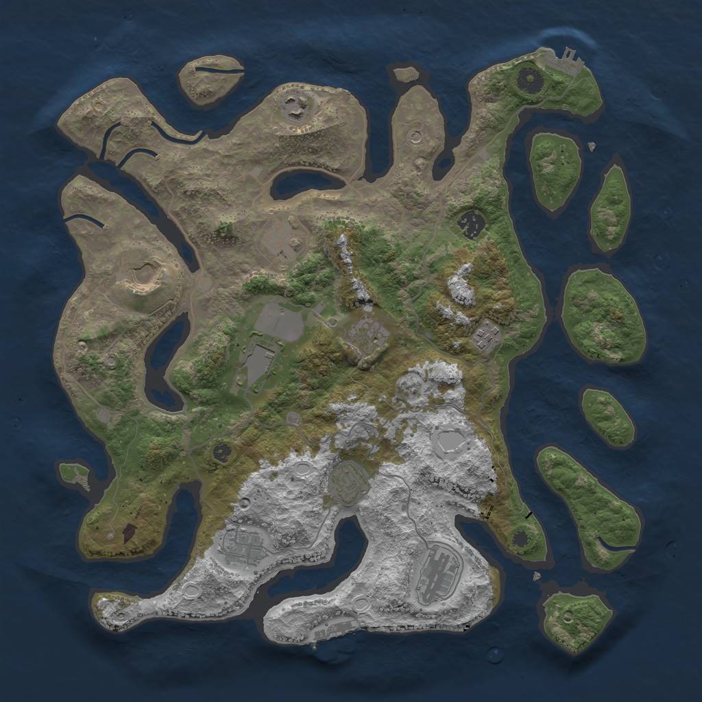 Rust Map: Procedural Map, Size: 4000, Seed: 7891350, 18 Monuments