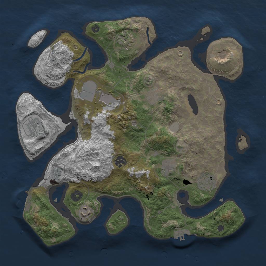 Rust Map: Procedural Map, Size: 3500, Seed: 579369710, 18 Monuments