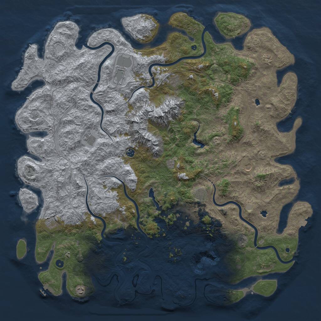 Rust Map: Procedural Map, Size: 6000, Seed: 900, 17 Monuments