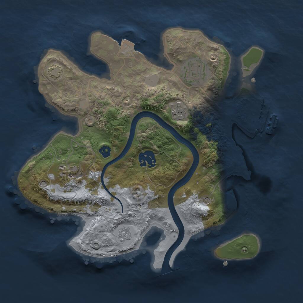 Rust Map: Procedural Map, Size: 2600, Seed: 848181730, 9 Monuments