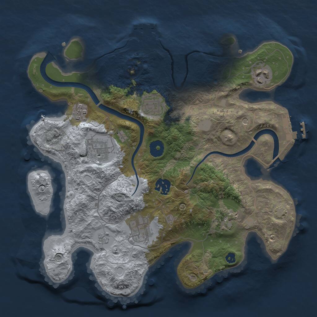 Rust Map: Procedural Map, Size: 3000, Seed: 17269, 13 Monuments