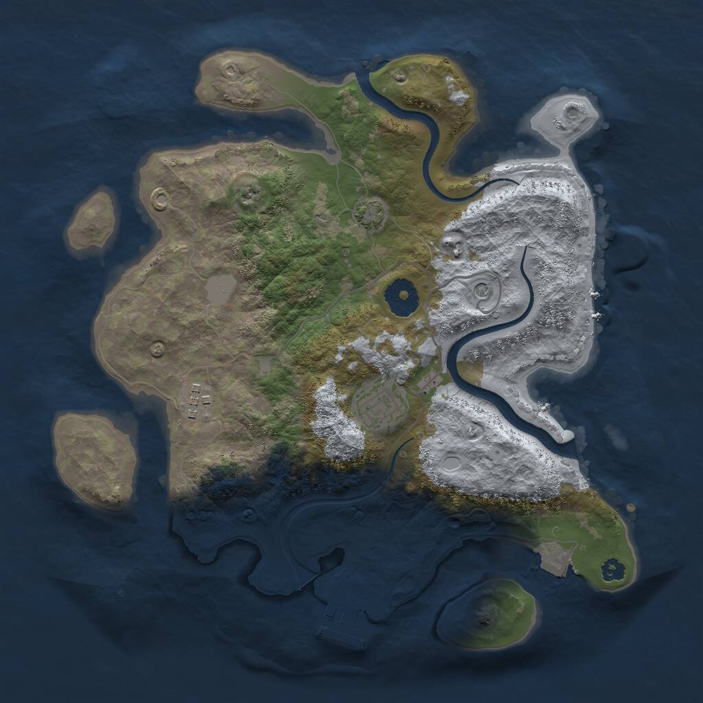 Rust Map: Procedural Map, Size: 3000, Seed: 20119632, 6 Monuments