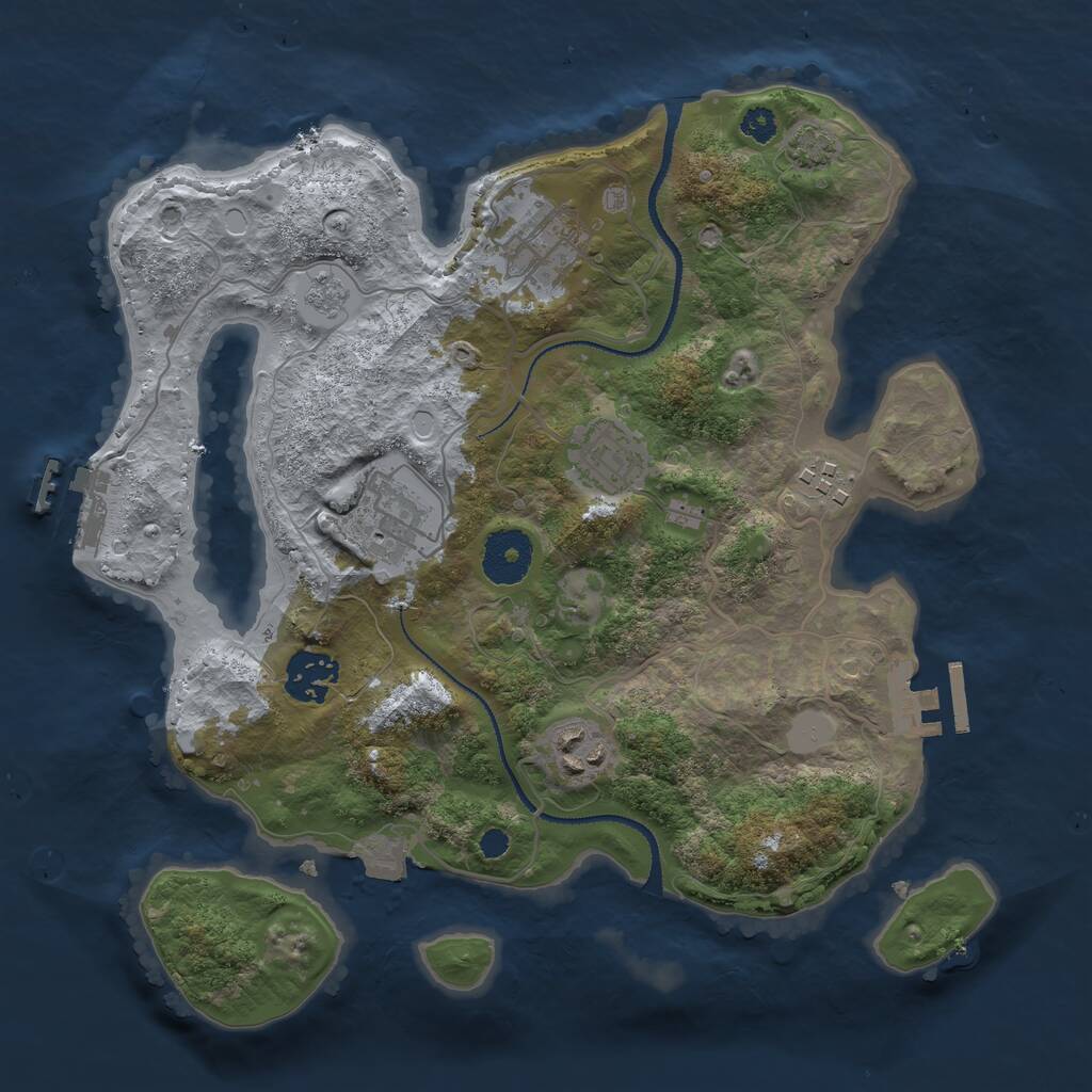 Rust Map: Procedural Map, Size: 3100, Seed: 132653358, 11 Monuments