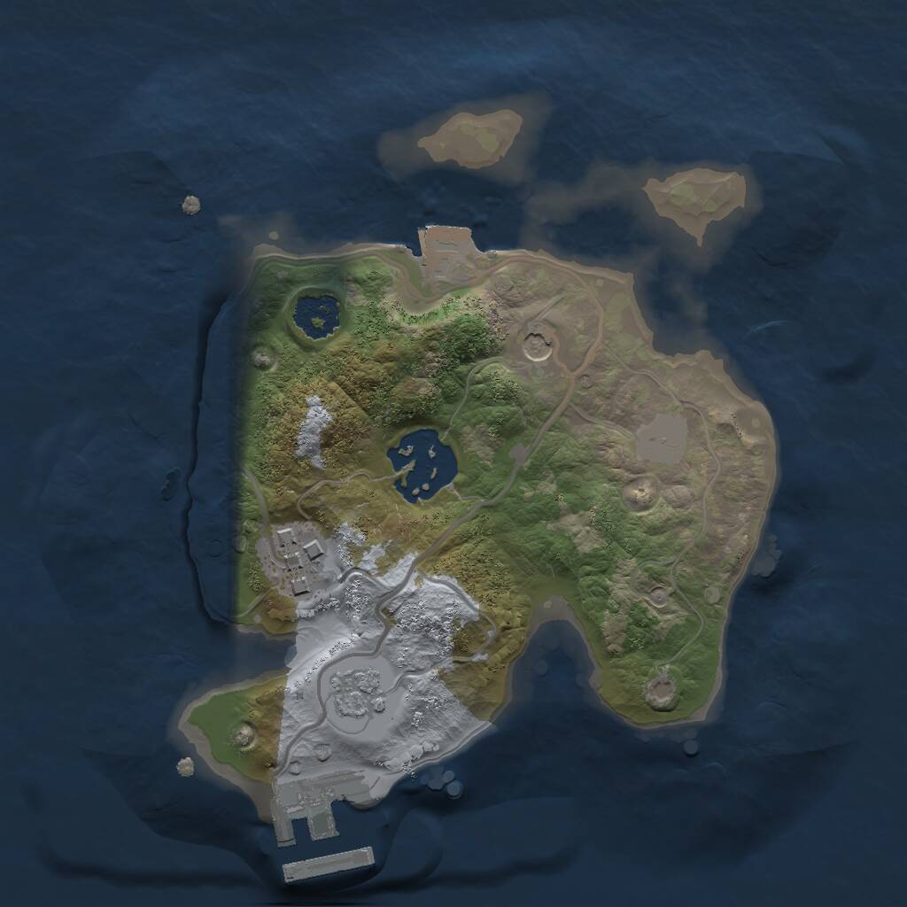 Rust Map: Procedural Map, Size: 2000, Seed: 42351, 6 Monuments