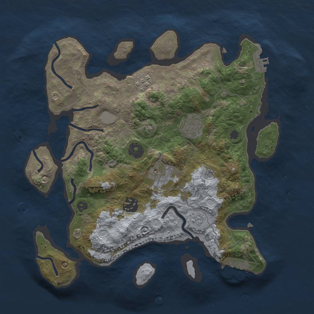 Rust Map: Procedural Map, Size: 3000, Seed: 1254735604, 11 Monuments