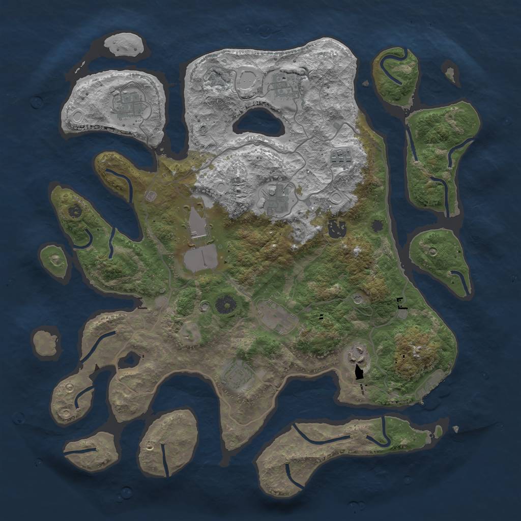 Rust Map: Procedural Map, Size: 4000, Seed: 7152, 16 Monuments