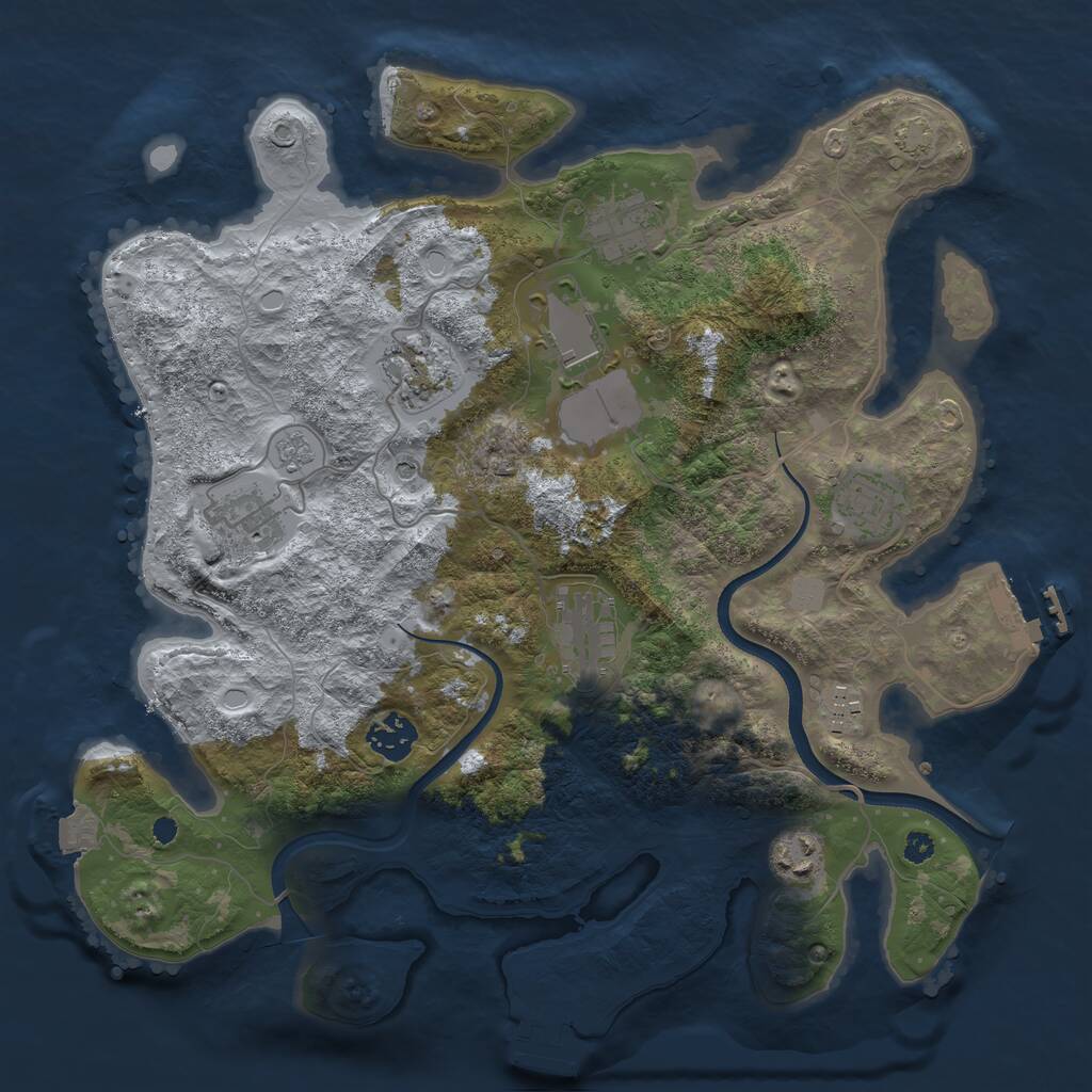 Rust Map: Procedural Map, Size: 3500, Seed: 143593264, 15 Monuments