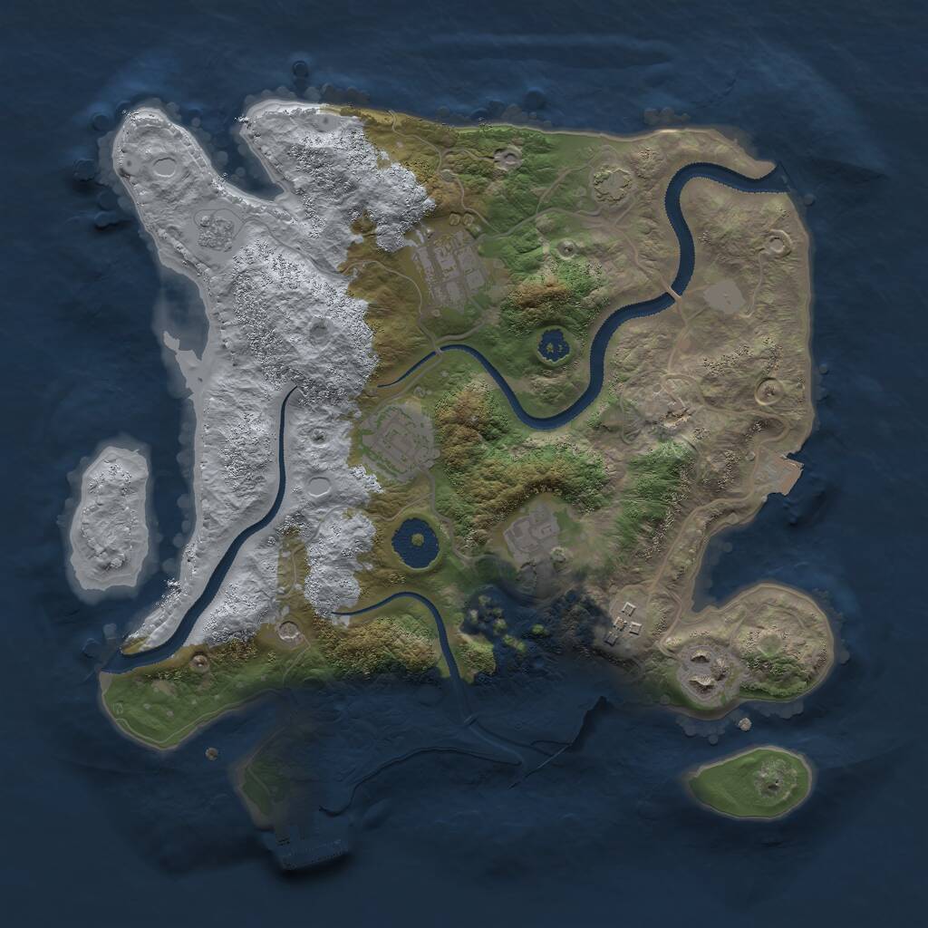 Rust Map: Procedural Map, Size: 3000, Seed: 506413, 10 Monuments