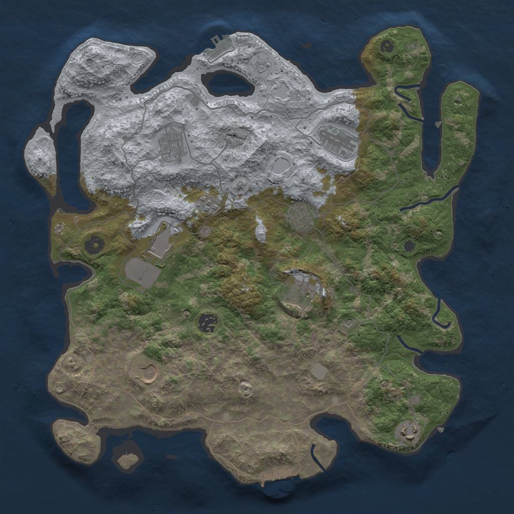 Rust Map: Procedural Map, Size: 4000, Seed: 290226283, 16 Monuments