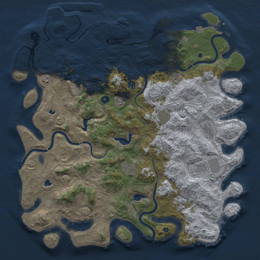Rust Map: Procedural Map, Size: 4800, Seed: 540508056, 16 Monuments