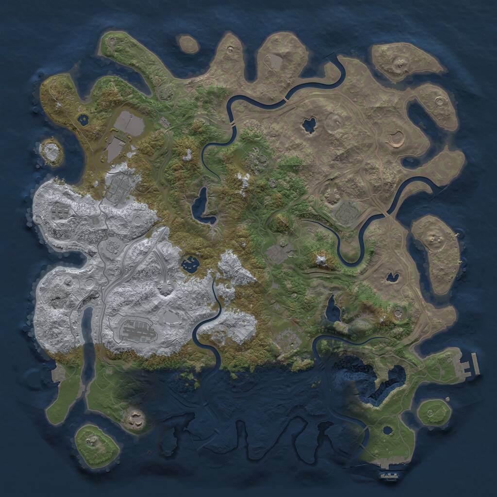 Rust Map: Procedural Map, Size: 4500, Seed: 13721, 17 Monuments