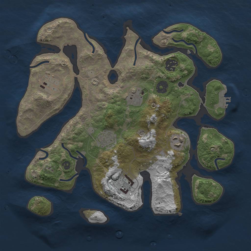 Rust Map: Procedural Map, Size: 3000, Seed: 18544, 13 Monuments