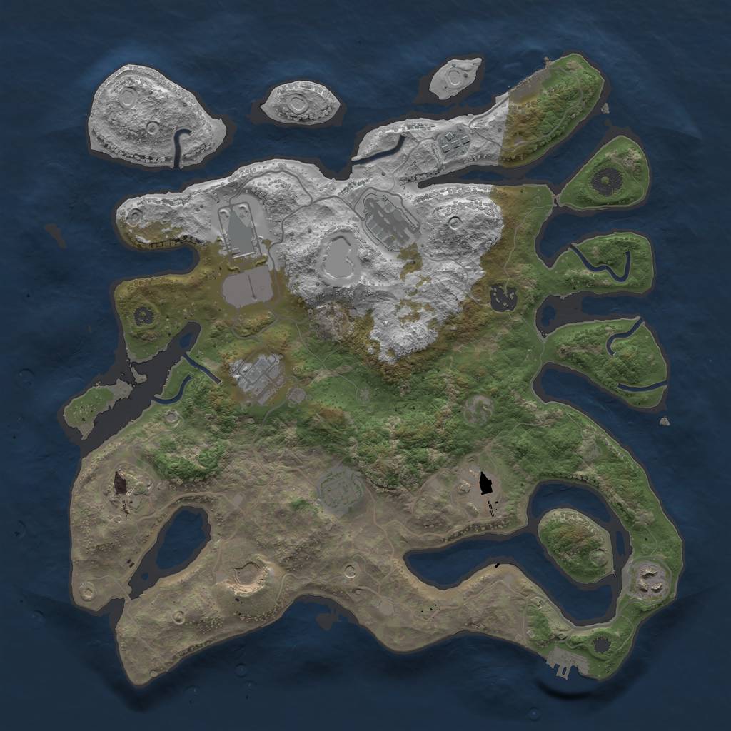 Rust Map: Procedural Map, Size: 3800, Seed: 12819769, 21 Monuments