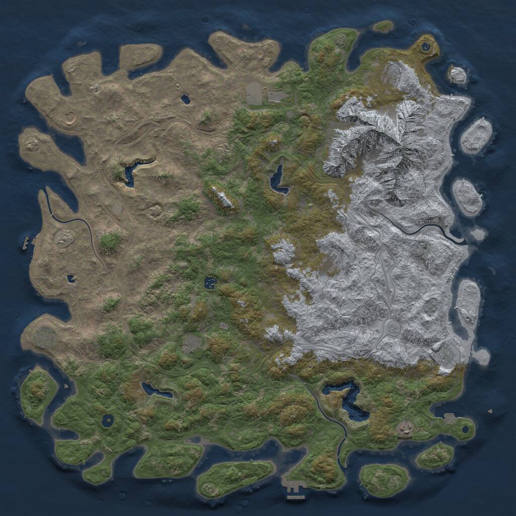 Rust Map: Procedural Map, Size: 6000, Seed: 97156410, 17 Monuments