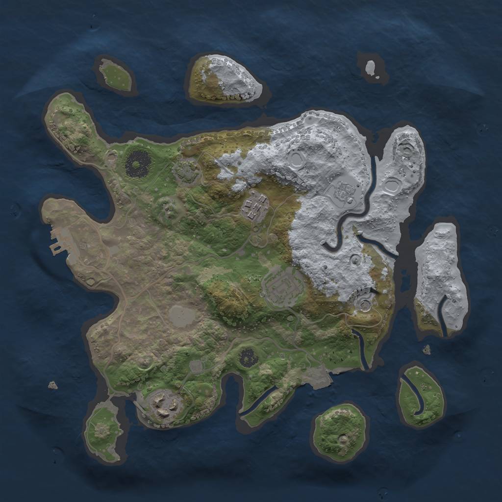 Rust Map: Procedural Map, Size: 2800, Seed: 981, 10 Monuments