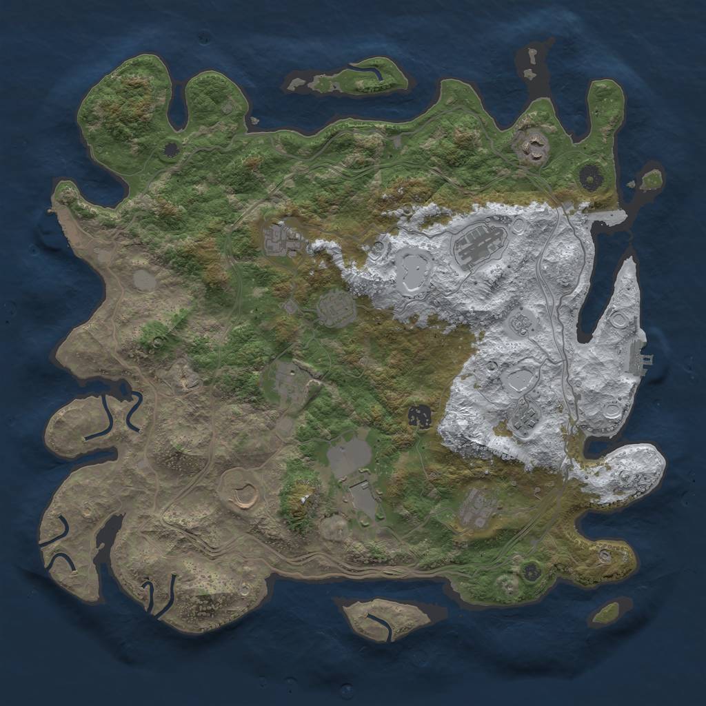 Rust Map: Procedural Map, Size: 4250, Seed: 118597215, 19 Monuments