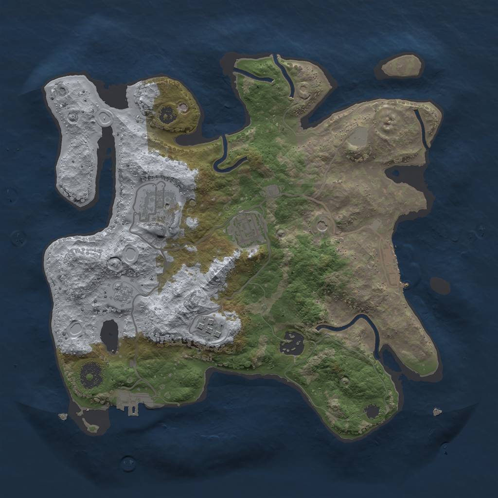 Rust Map: Procedural Map, Size: 3000, Seed: 130864612, 11 Monuments