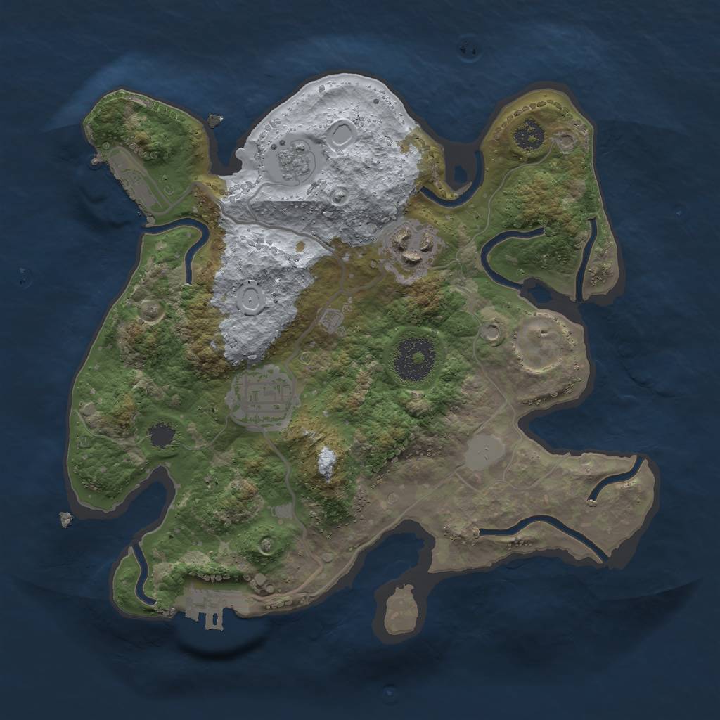 Rust Map: Procedural Map, Size: 2499, Seed: 7823473, 8 Monuments