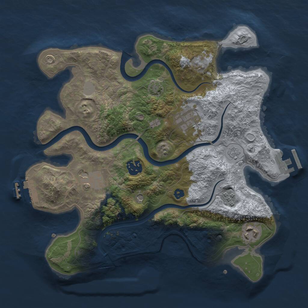 Rust Map: Procedural Map, Size: 3000, Seed: 189961, 11 Monuments