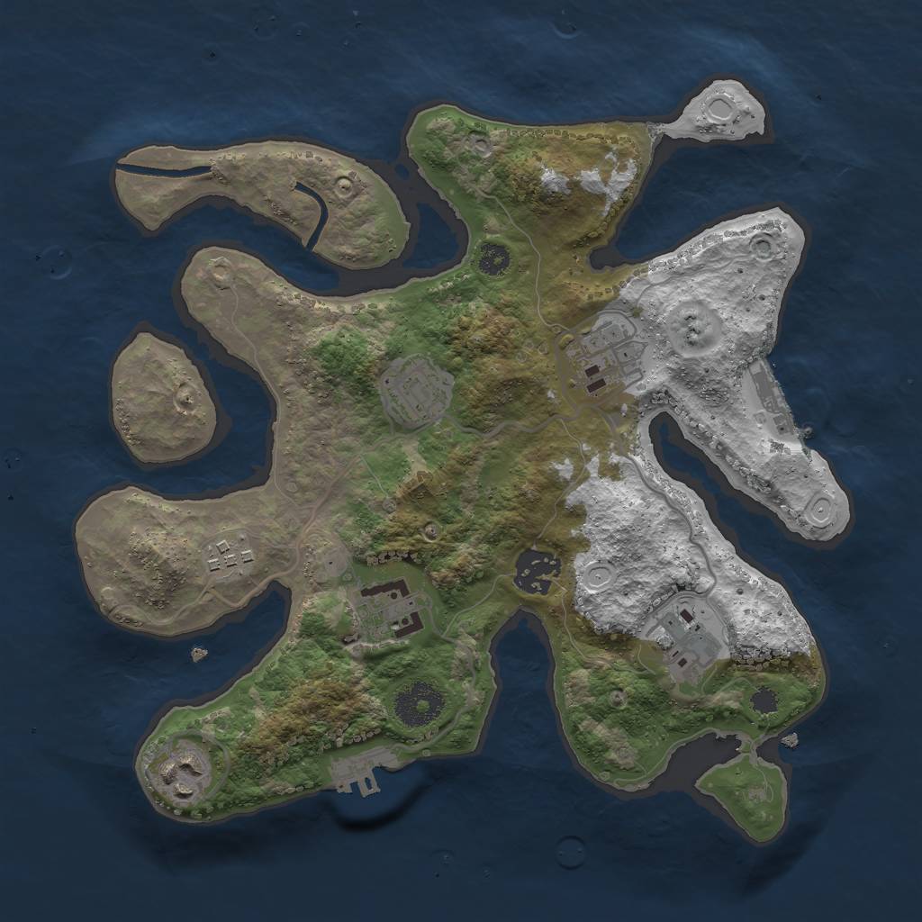 Rust Map: Procedural Map, Size: 3000, Seed: 189961, 17 Monuments