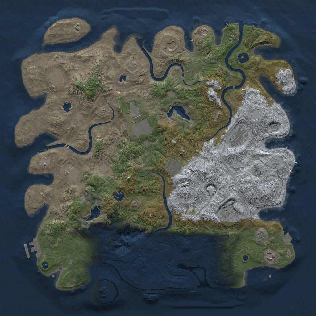 Rust Map: Procedural Map, Size: 4500, Seed: 1113, 16 Monuments