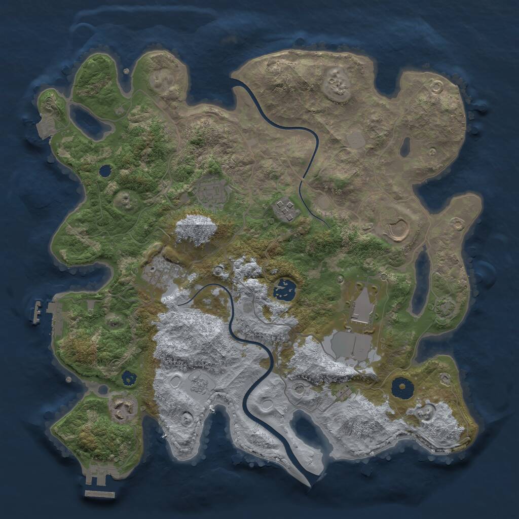 Rust Map: Procedural Map, Size: 3500, Seed: 1383, 13 Monuments