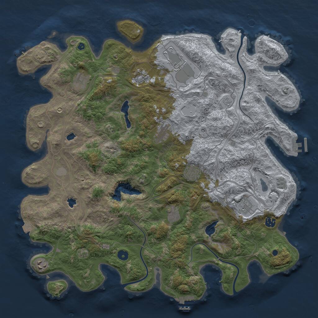 Rust Map: Procedural Map, Size: 4500, Seed: 320574288, 16 Monuments