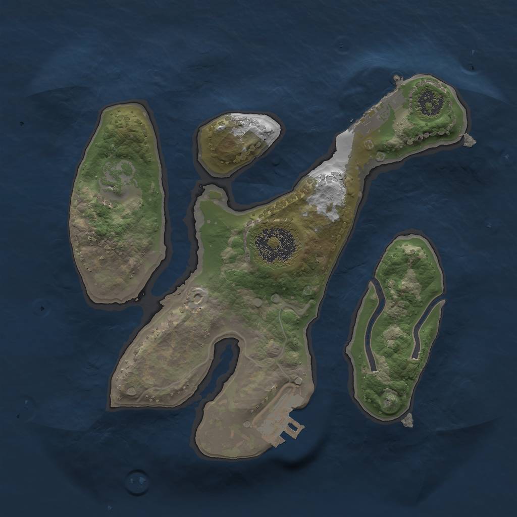 Rust Map: Procedural Map, Size: 2000, Seed: 2324512, 7 Monuments