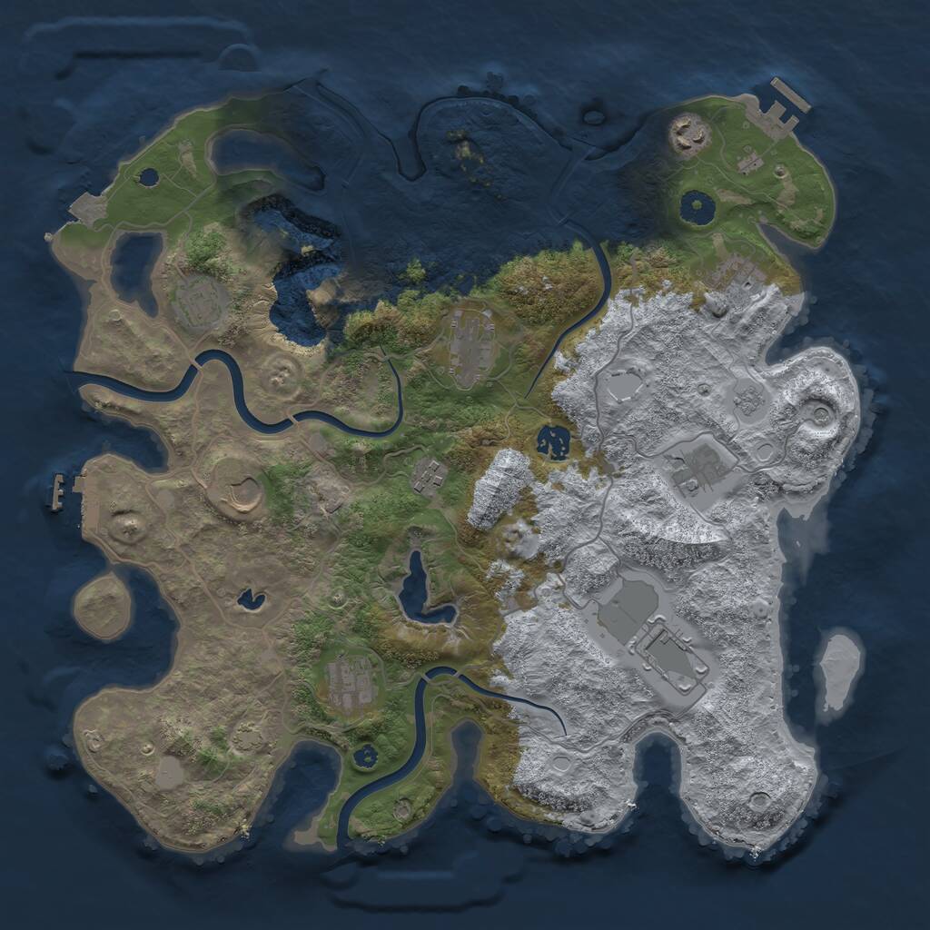 Rust Map: Procedural Map, Size: 4000, Seed: 721082021, 16 Monuments