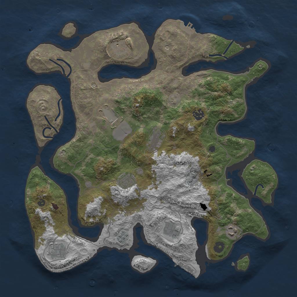 Rust Map: Procedural Map, Size: 4000, Seed: 188035646, 20 Monuments