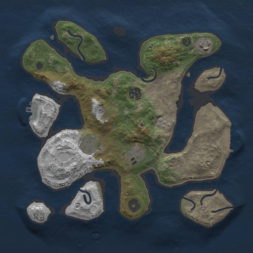 Rust Map: Procedural Map, Size: 3000, Seed: 4260, 13 Monuments