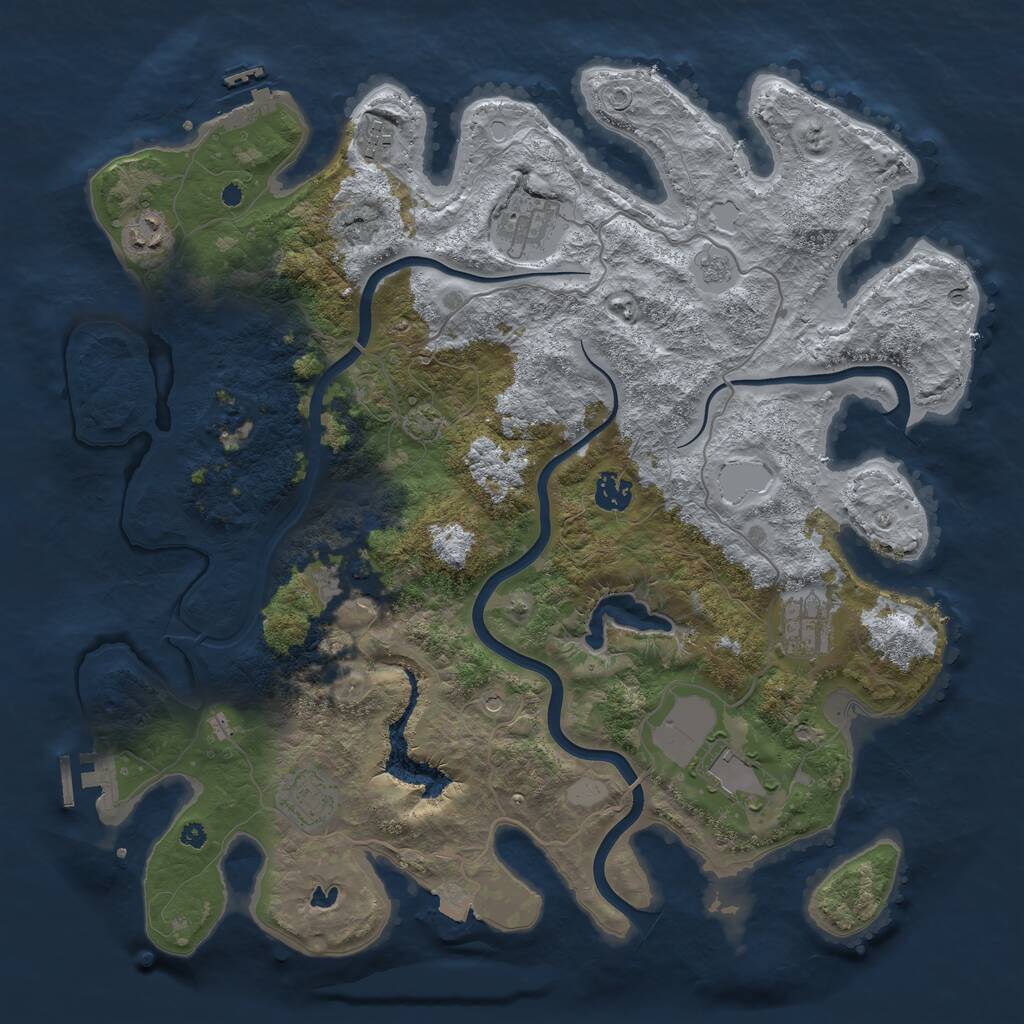 Rust Map: Procedural Map, Size: 4000, Seed: 1669116656, 14 Monuments
