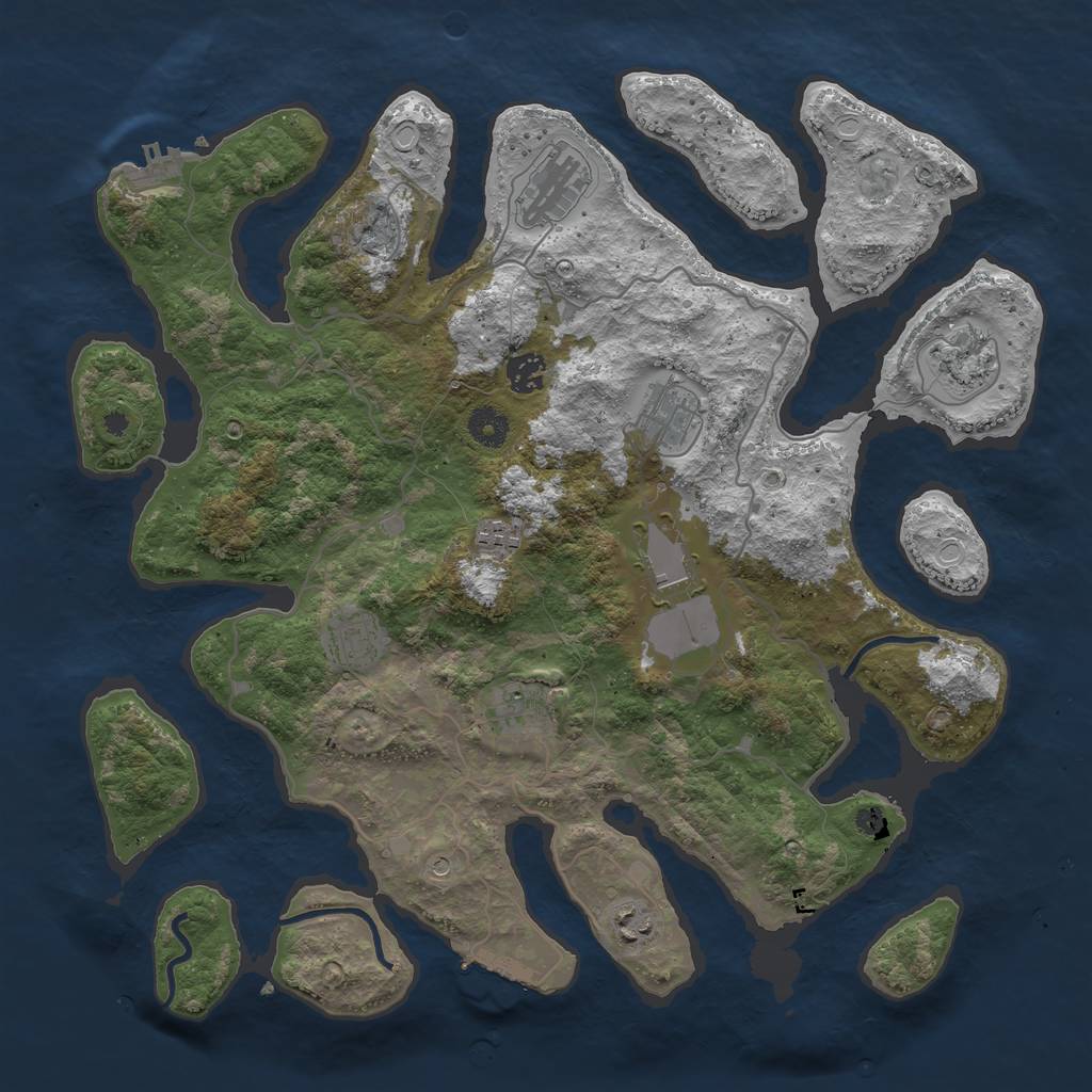 Rust Map: Procedural Map, Size: 4000, Seed: 1669116656, 20 Monuments