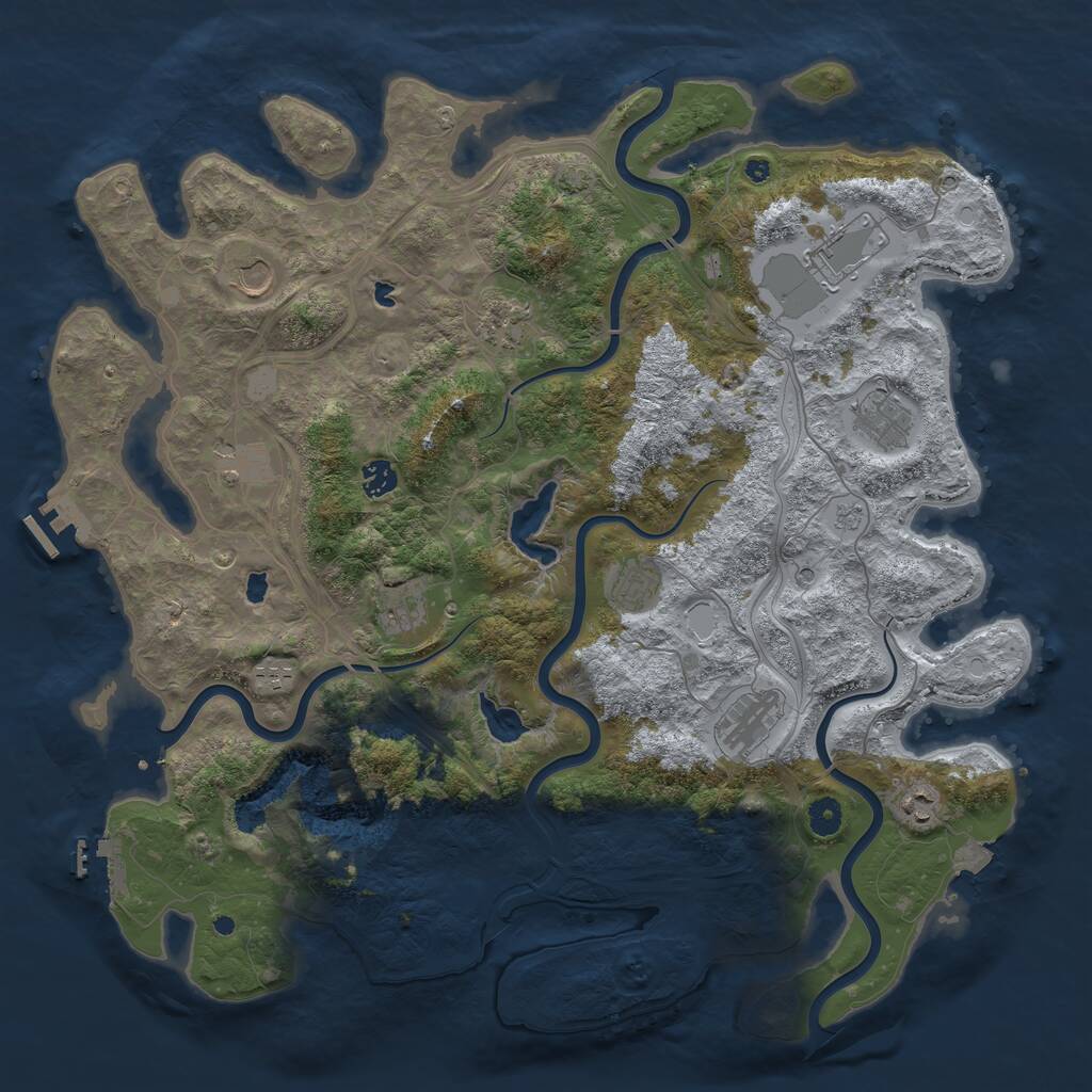 Rust Map: Procedural Map, Size: 4500, Seed: 6578574, 17 Monuments