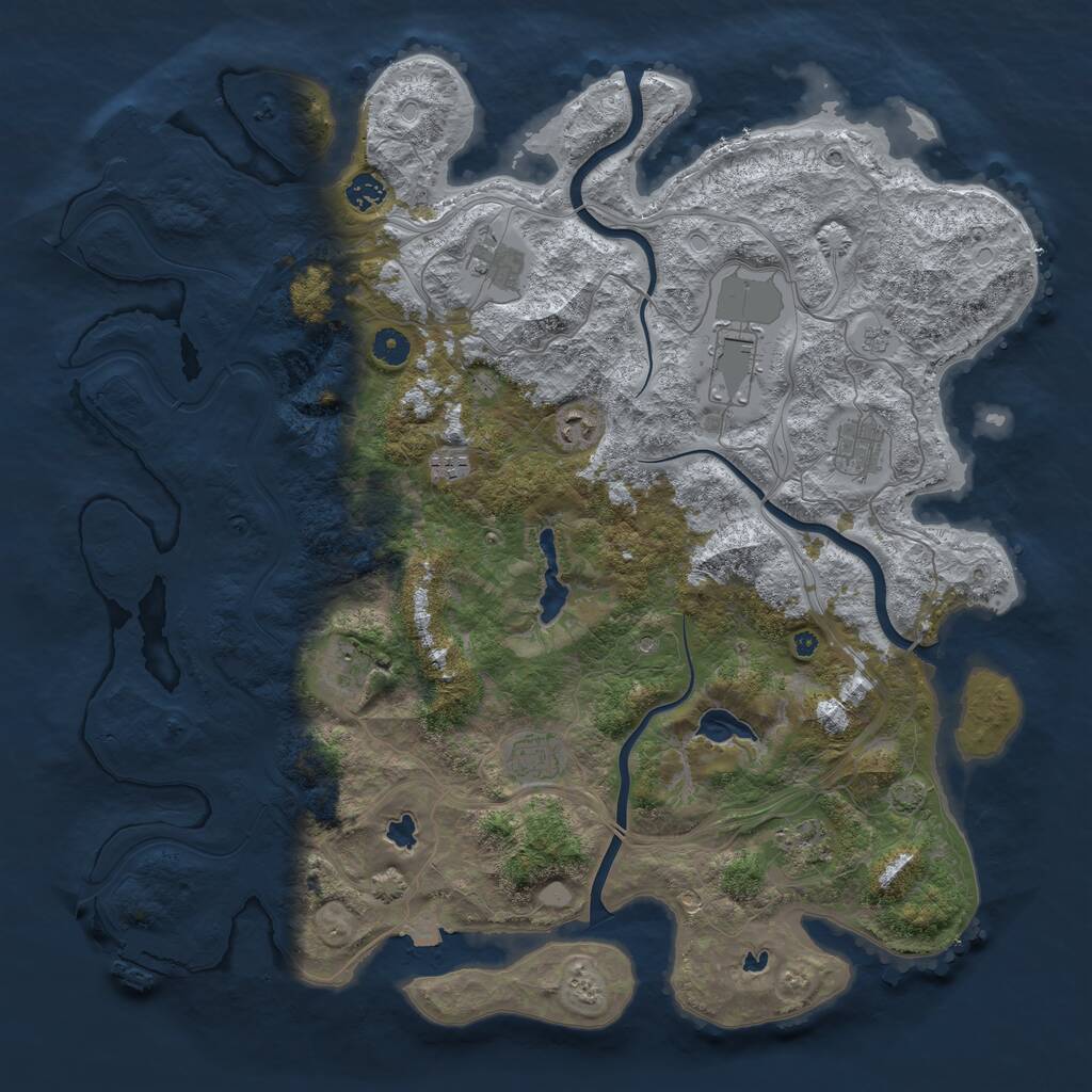 Rust Map: Procedural Map, Size: 4500, Seed: 117035518, 15 Monuments