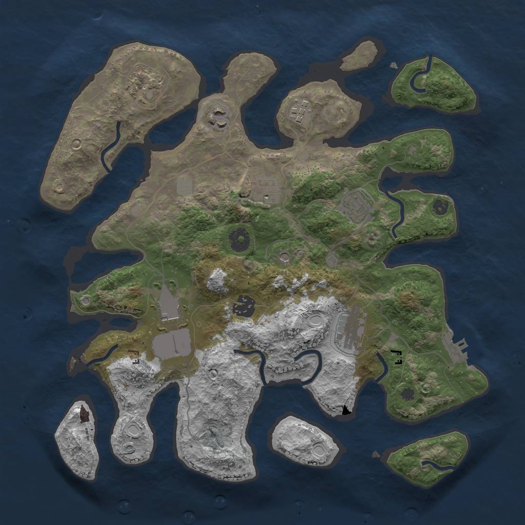Rust Map: Procedural Map, Size: 3500, Seed: 211818213, 15 Monuments