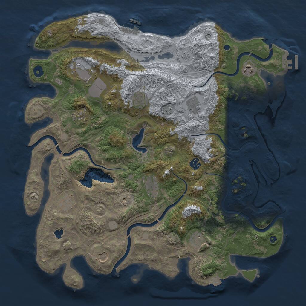 Rust Map: Procedural Map, Size: 4250, Seed: 2122051377, 17 Monuments