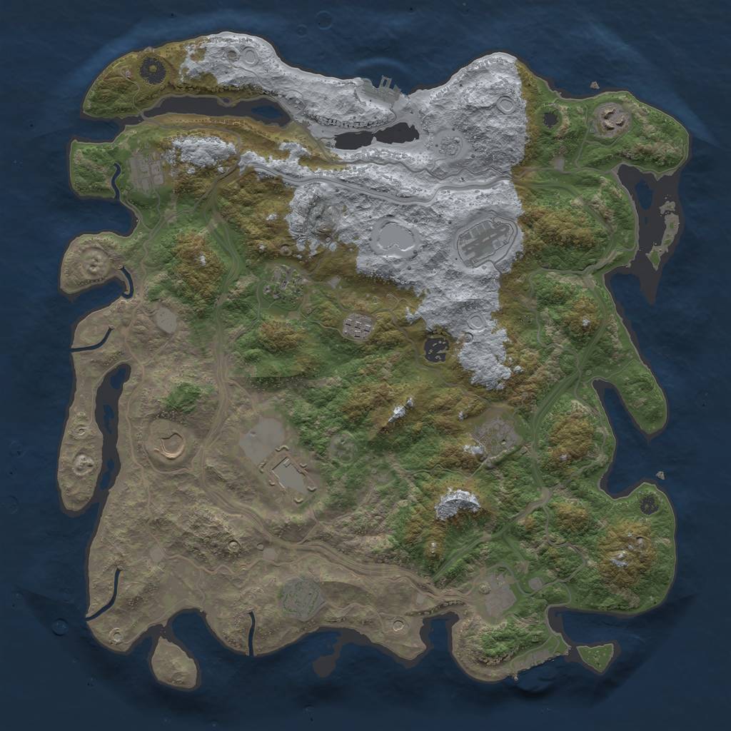 Rust Map: Procedural Map, Size: 4250, Seed: 2122051377, 18 Monuments