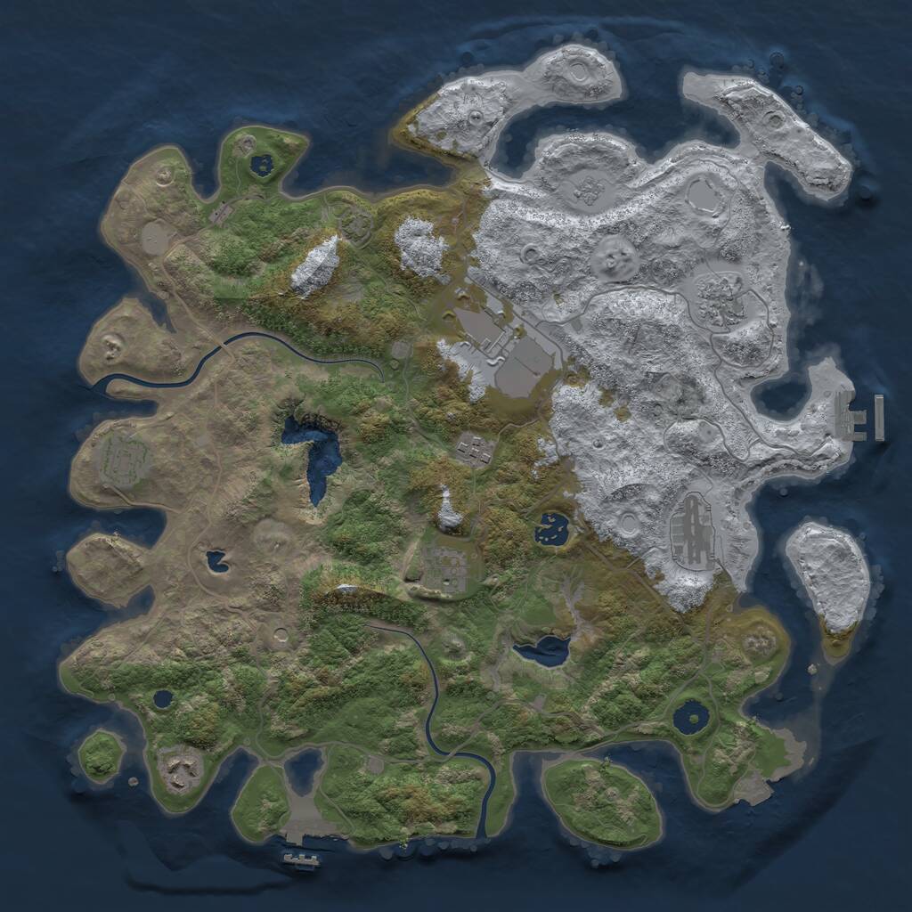 Rust Map: Procedural Map, Size: 4000, Seed: 175964866, 14 Monuments