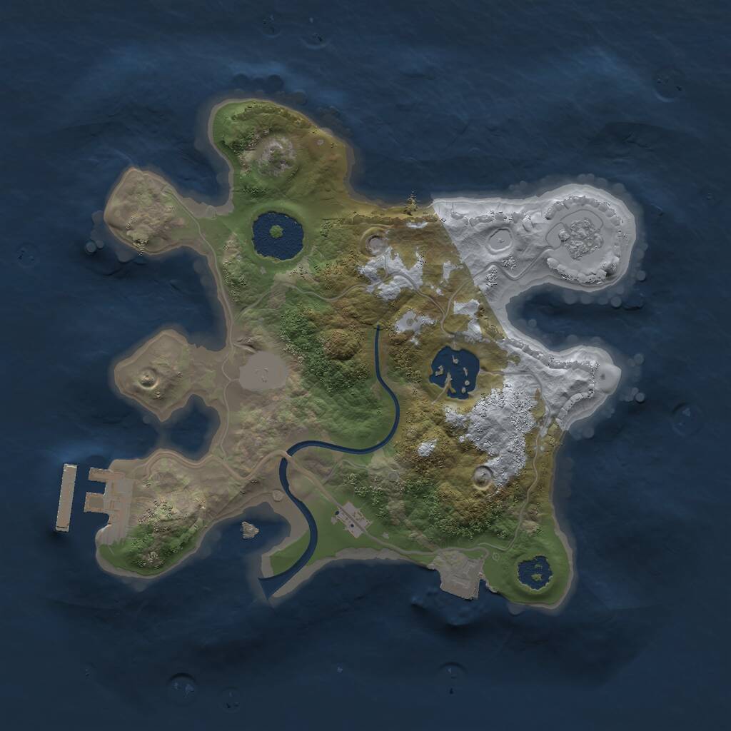 Rust Map: Procedural Map, Size: 2200, Seed: 123, 4 Monuments