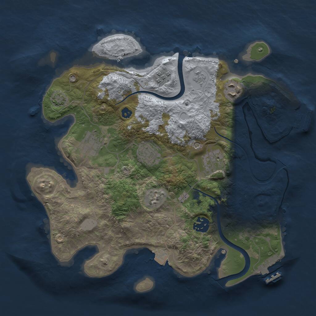 Rust Map: Procedural Map, Size: 3000, Seed: 981480527, 12 Monuments
