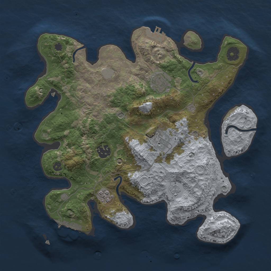 Rust Map: Procedural Map, Size: 3000, Seed: 895845492, 11 Monuments