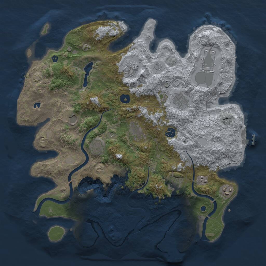 Rust Map: Procedural Map, Size: 4000, Seed: 1525970272, 16 Monuments