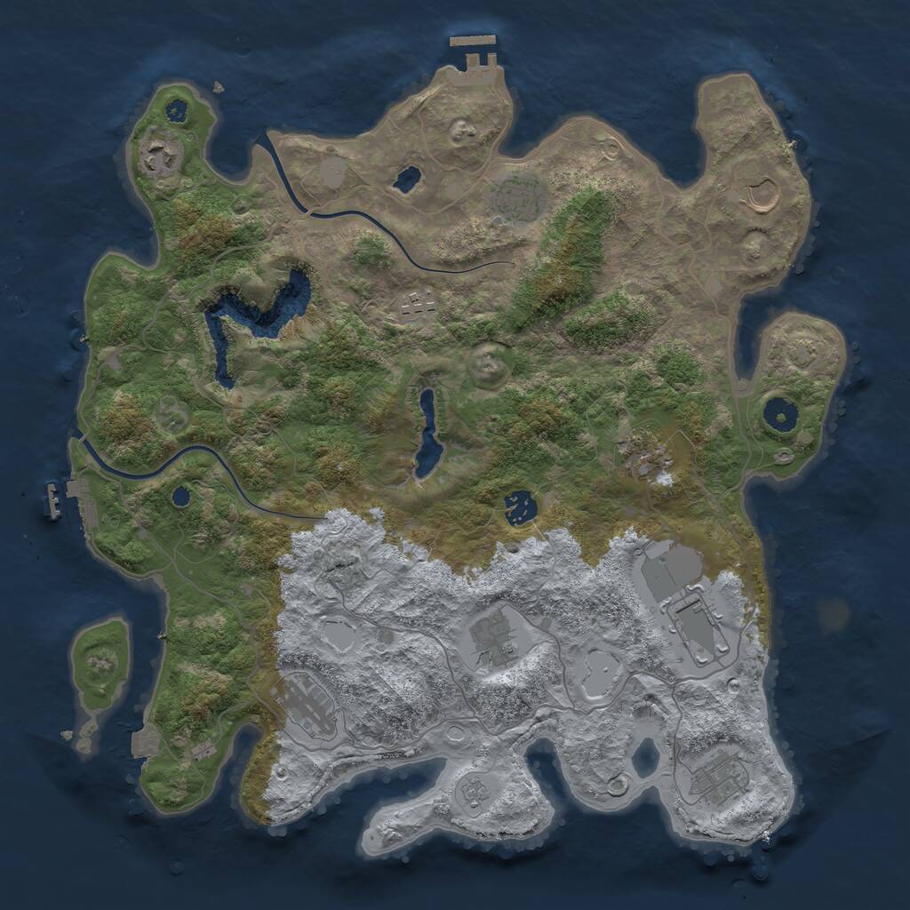 Rust Map: Procedural Map, Size: 4000, Seed: 41229097, 15 Monuments