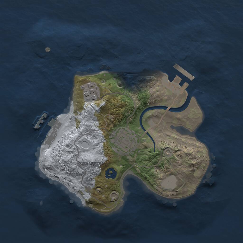 Rust Map: Procedural Map, Size: 2080, Seed: 998727983, 5 Monuments