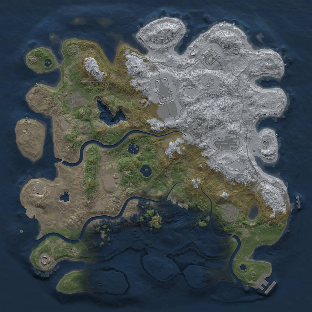 Rust Map: Procedural Map, Size: 4100, Seed: 54889977, 15 Monuments