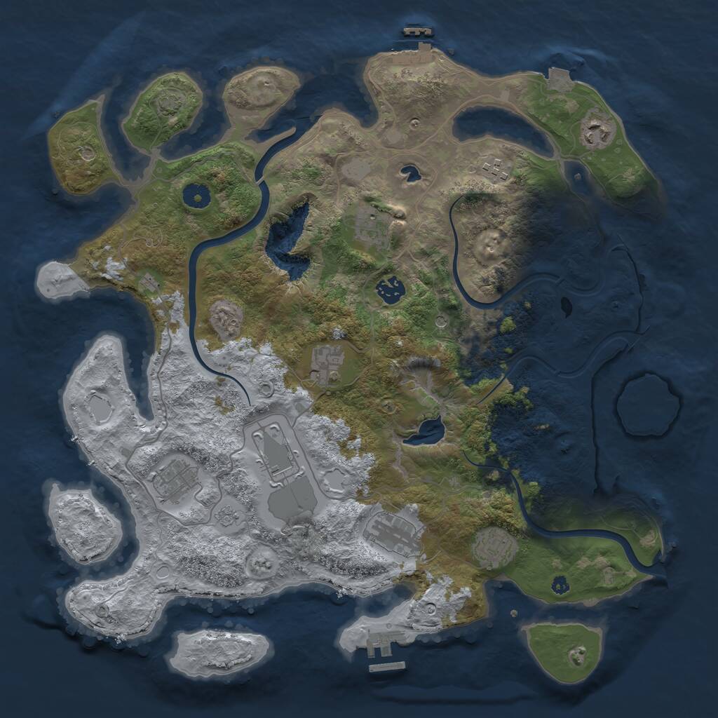 Rust Map: Procedural Map, Size: 4000, Seed: 975, 15 Monuments